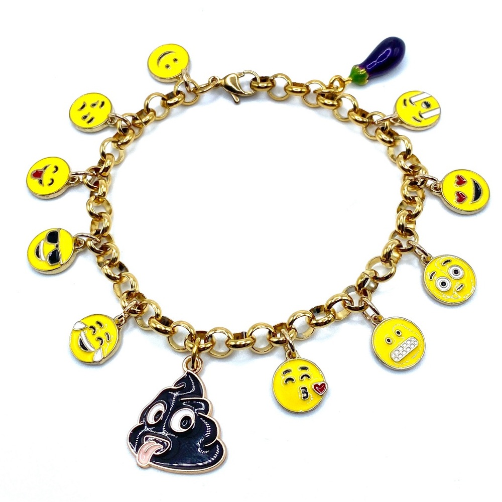 Gold Emoji Charm Bracelet